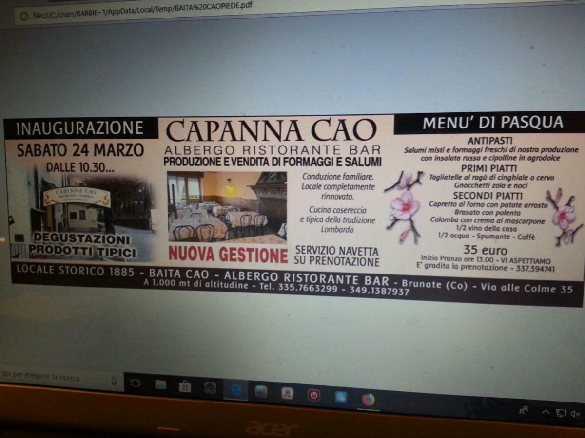 Capanna C.A.O. Hotel Brunate Bagian luar foto